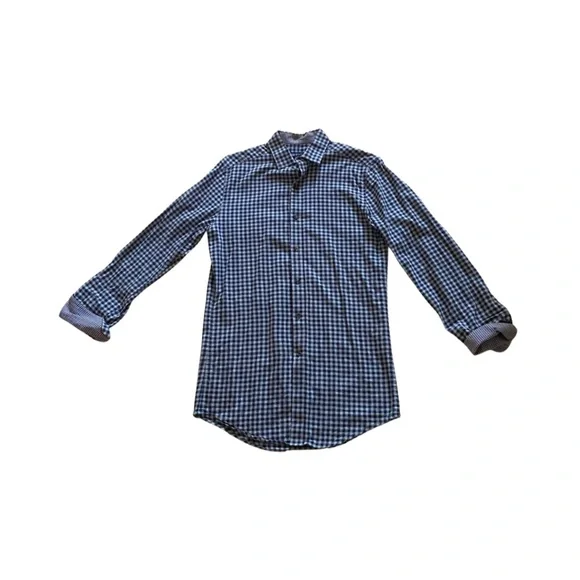 Bar III | Shirts | Bar Slimfit Carnaby Collection Small Gingham Plaid Navy  Grey Button Down Shirt | Poshmark